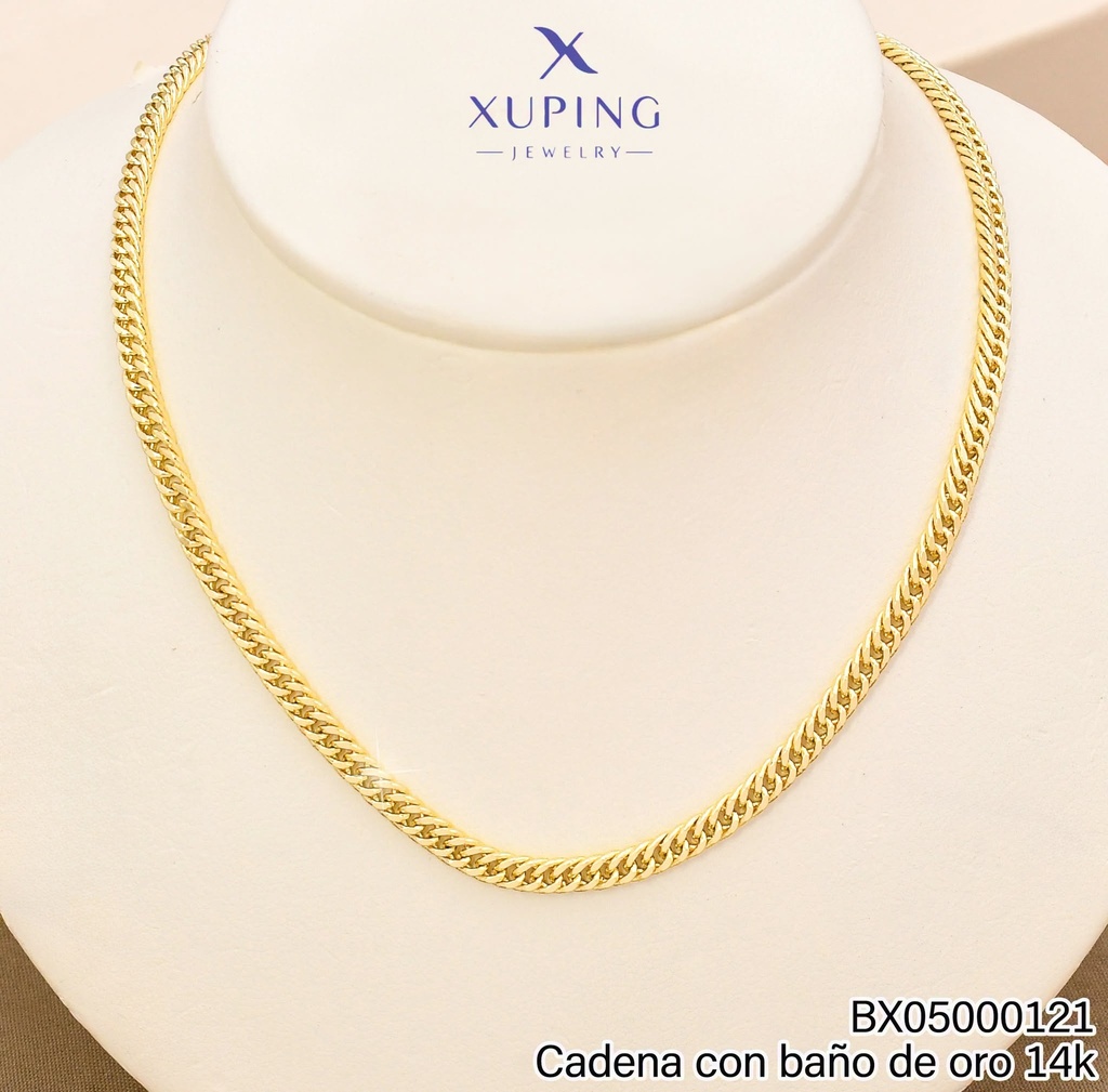 CADENA BAÑO DE ORO 14K.XUPING ESLABONES TEJIDO CHINO 50CM X000984454 (XP)