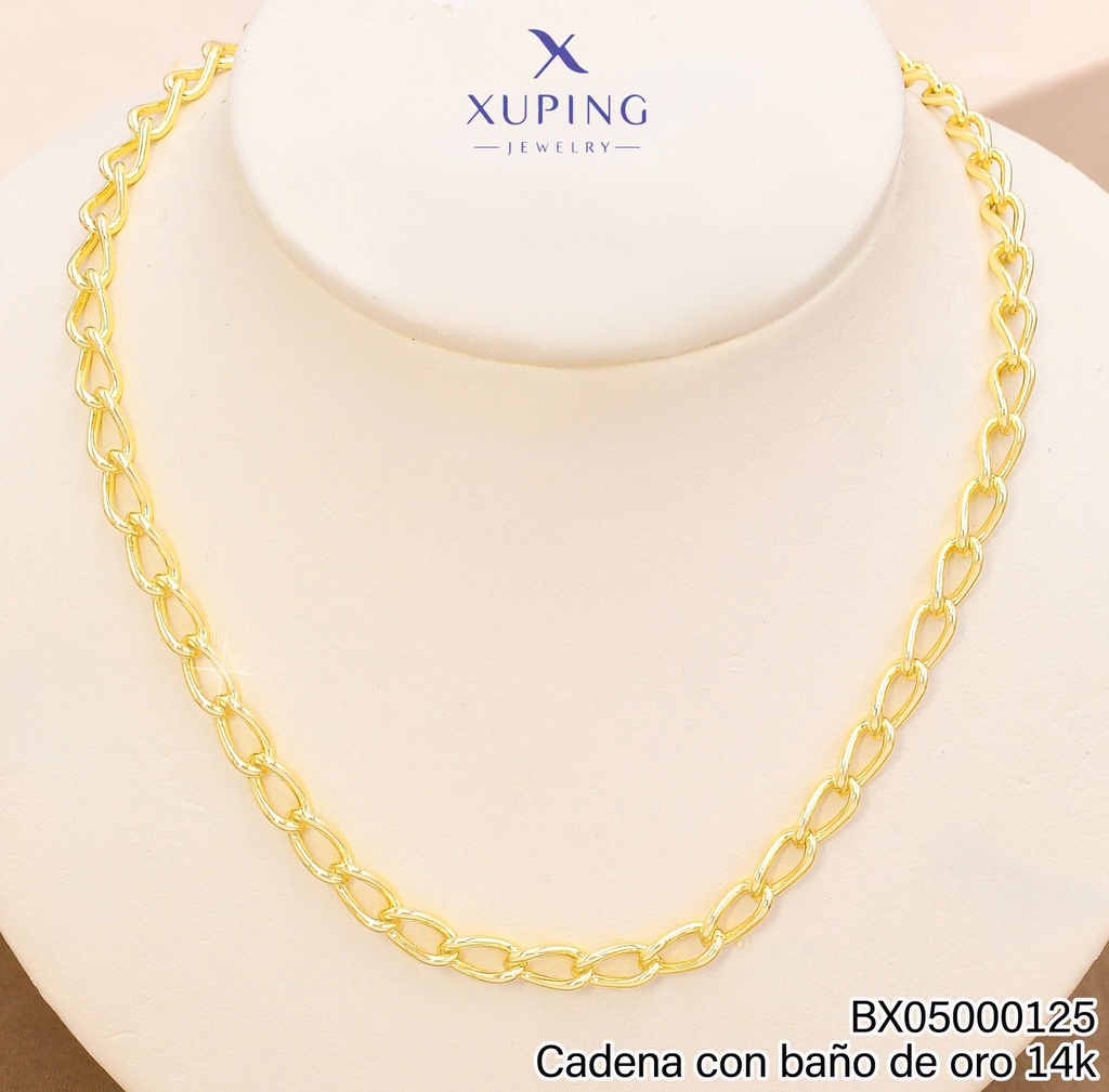 CADENA BAÑO DE ORO 14K.XUPING ESLABONES ALARGADOS 60CM X001243562 (XP)