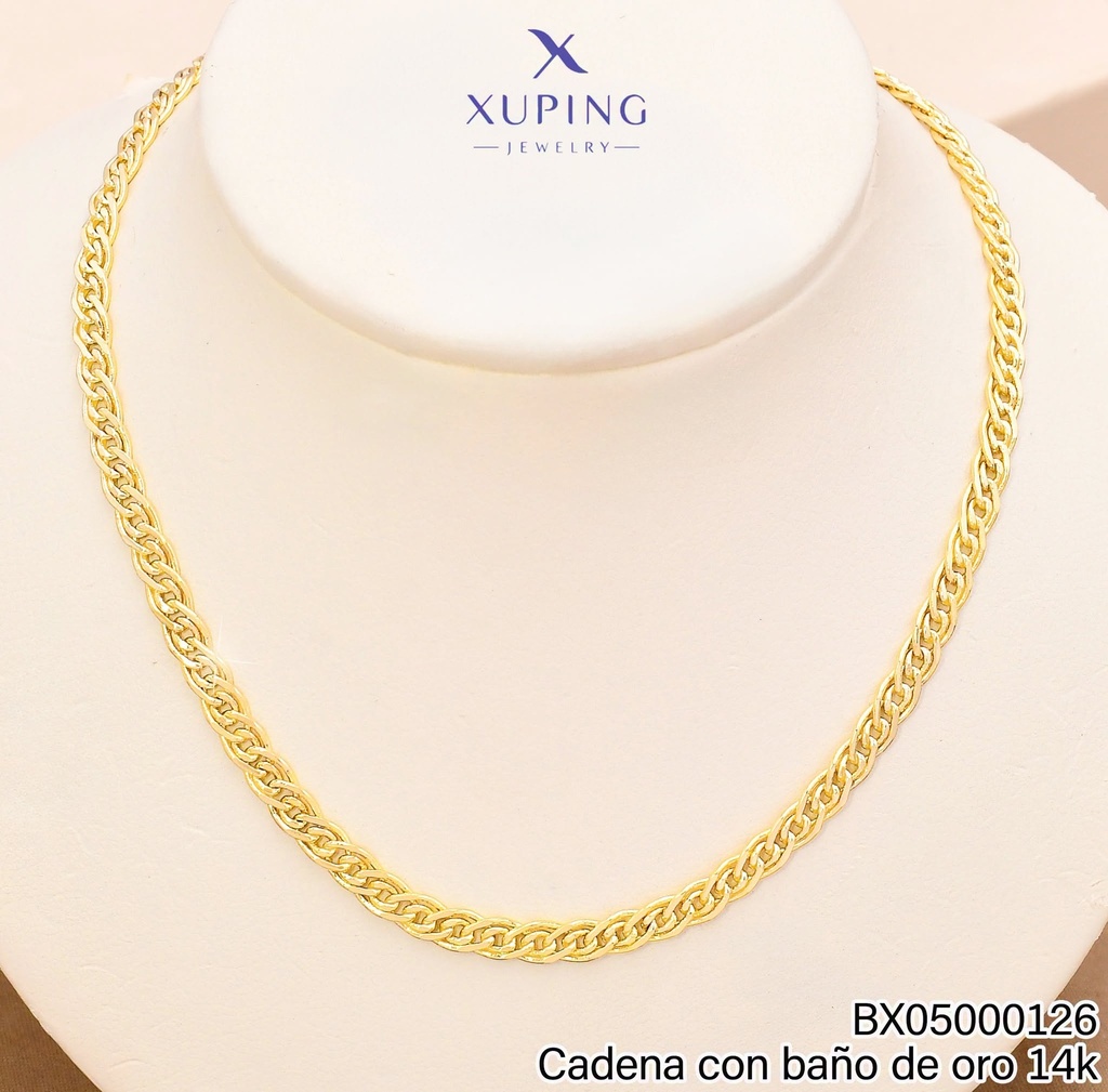 CADENA BAÑO DE ORO 14K.XUPING ESLABONES OV. PQ.DOBLE 149CM X000755297 (XP)