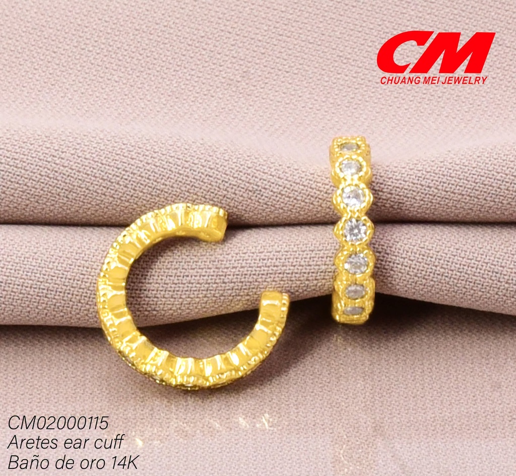 EAR CUFF BAÑO DE ORO 14K. ZIRC RD RJ-01780004 (27A)