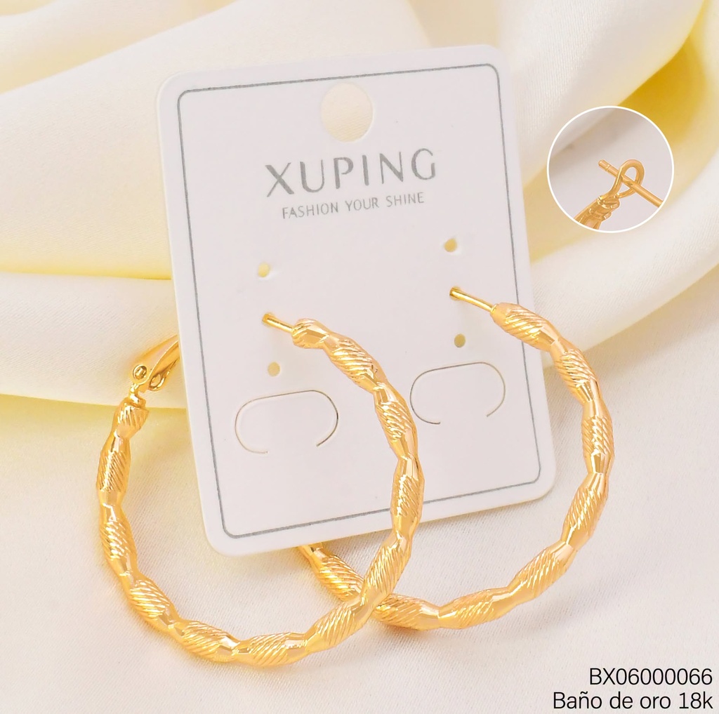 ARGOLLA BAÑO DE ORO 18K.TORSIONADO EN RELIEVE 34MM X000773942