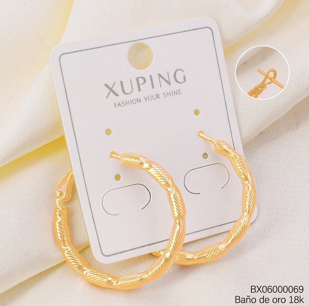 ARGOLLA BAÑO DE ORO 18K.TORSIONADO EN RELIEVE 29MM X000773936
