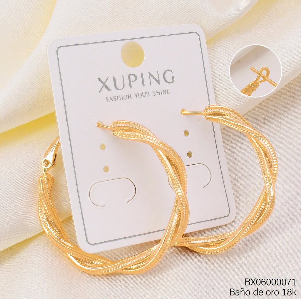 ARGOLLA BAÑO DE ORO 18K.TORSAL C/TEXTURAS 35MM X001293087