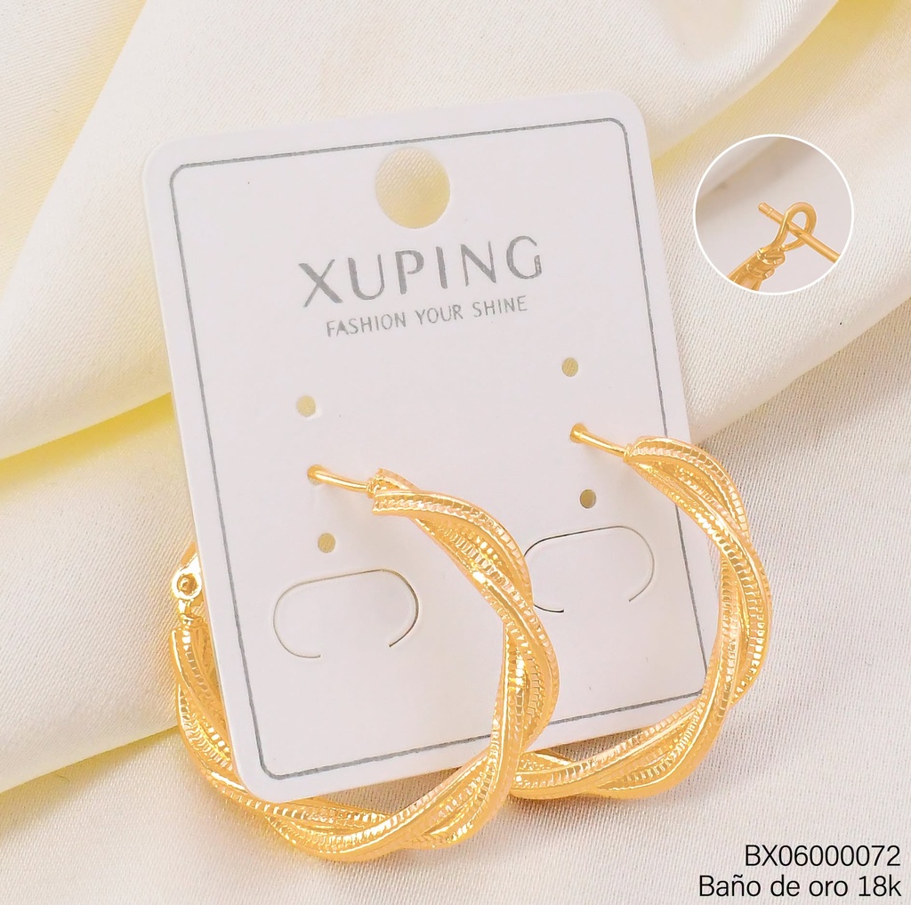 ARGOLLA BAÑO DE ORO 18K.TORSAL C/TEXTURAS 29MM X001293086