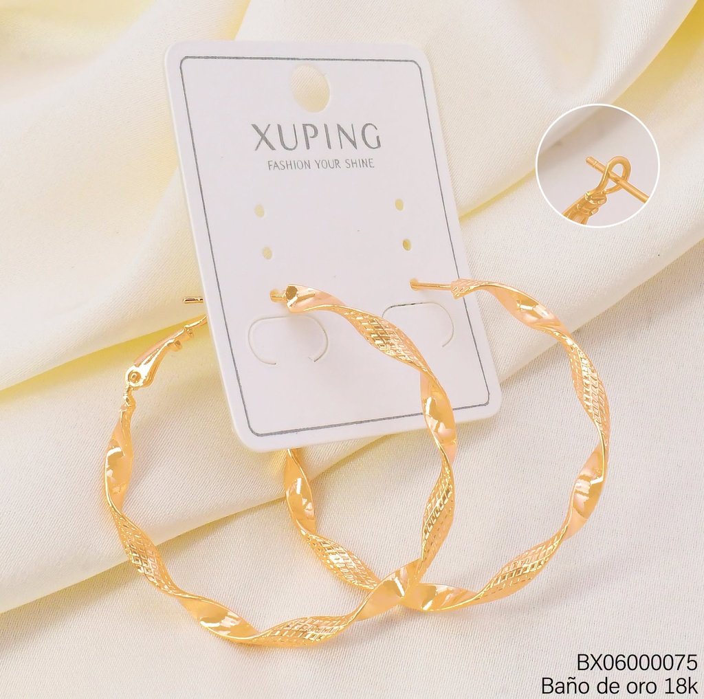 ARGOLLA BAÑO DE ORO 18K.TORSAL ALARGADO 40MM XX000765512