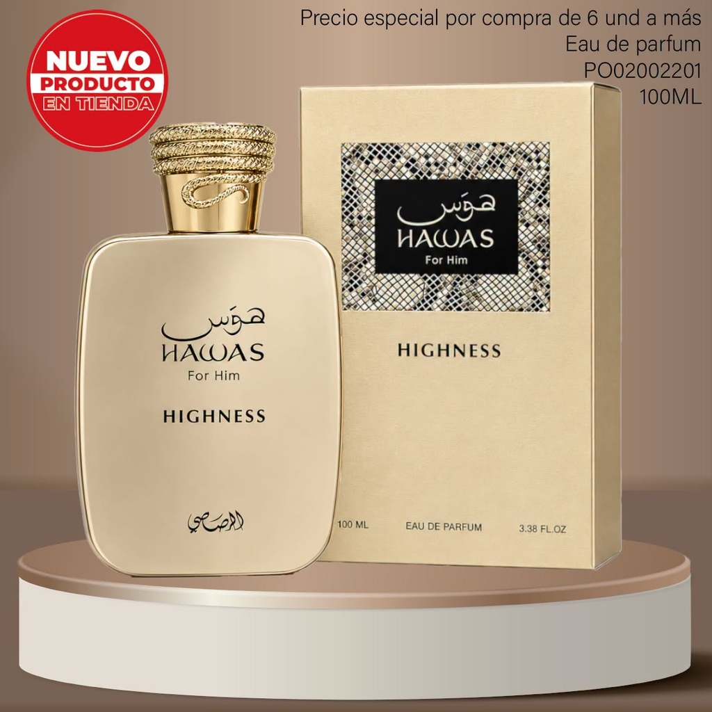 PERFUME ORIGINAL RASASI HAWAS HIGNESS FOR HIM EDP SP 100 ML