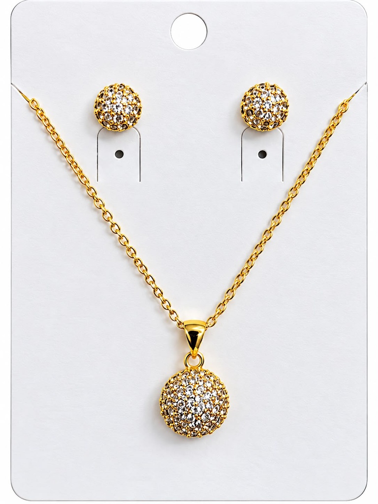 SET BAÑO DE ORO 14K.COPO NIEVE ZIRC.COL. GT-03230005 (27A)