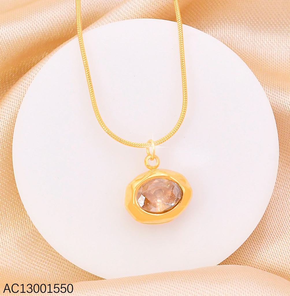 CADENA FINA DIJE ZIRCONIA  HORIZ.OVALADA KN303296-HR (KS26)