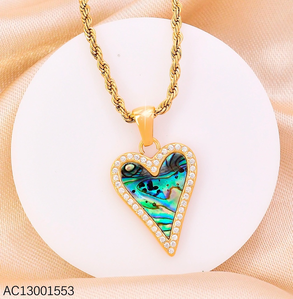 CADENA CORDON CHINO DIJE CORAZON NACAR TRONASO KN303969-SP (KS26)