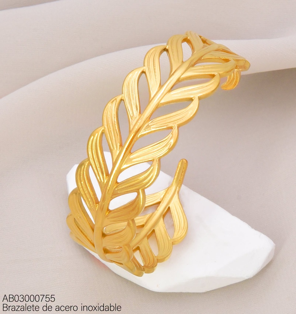 BRAZALETE HOJA GRABADO BA2458-20 (INV526)