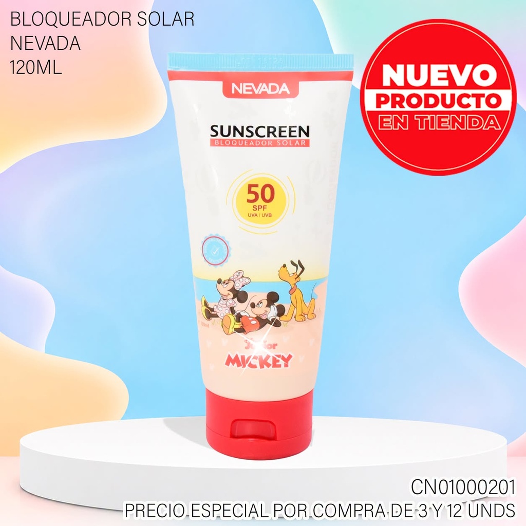 BLOQUEADOR SOLAR DISNEY 120ML MICKEY 50SPF DS92509