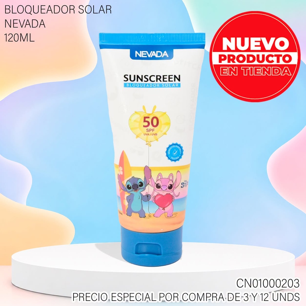BLOQUEADOR SOLAR DISNEY 120ML STITCH 50SPF DS92510
