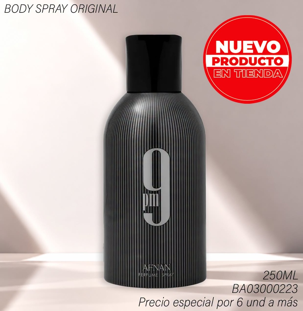 BODDY SPRAY AFNAN 9PM DEO 250ML/8.45