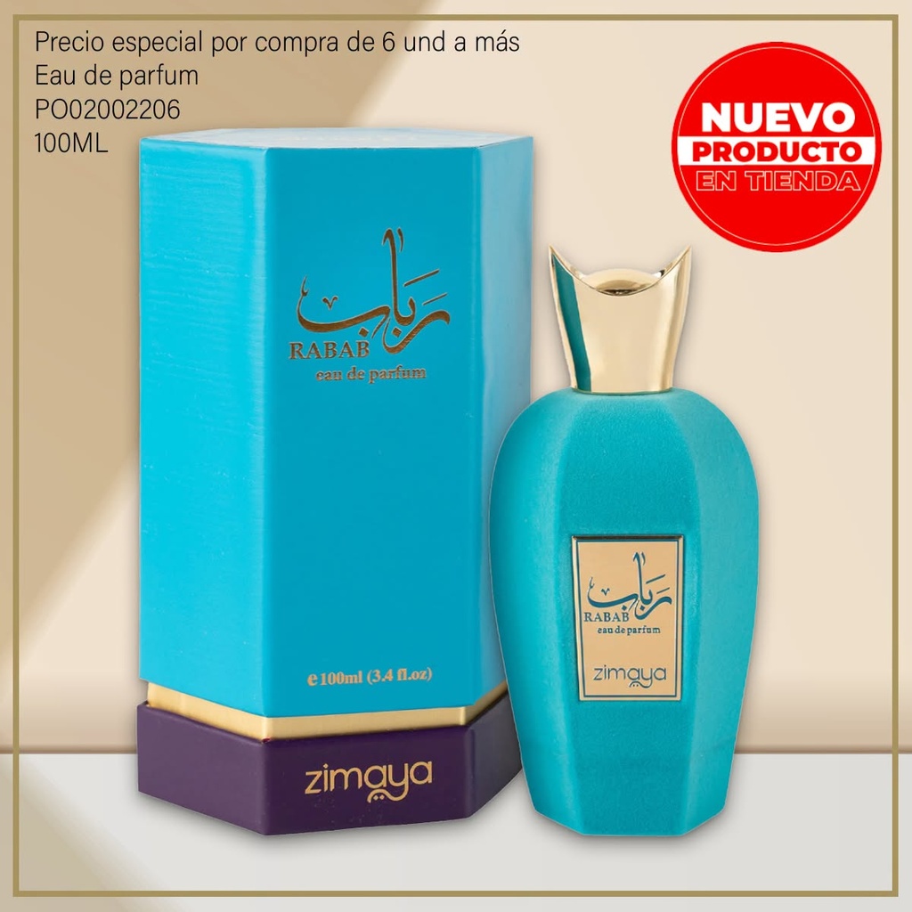 PERFUME ORIGINAL AFNAN ZIMAYA RABAB 100ML/3.4 EDP SPRAY (BLUE)