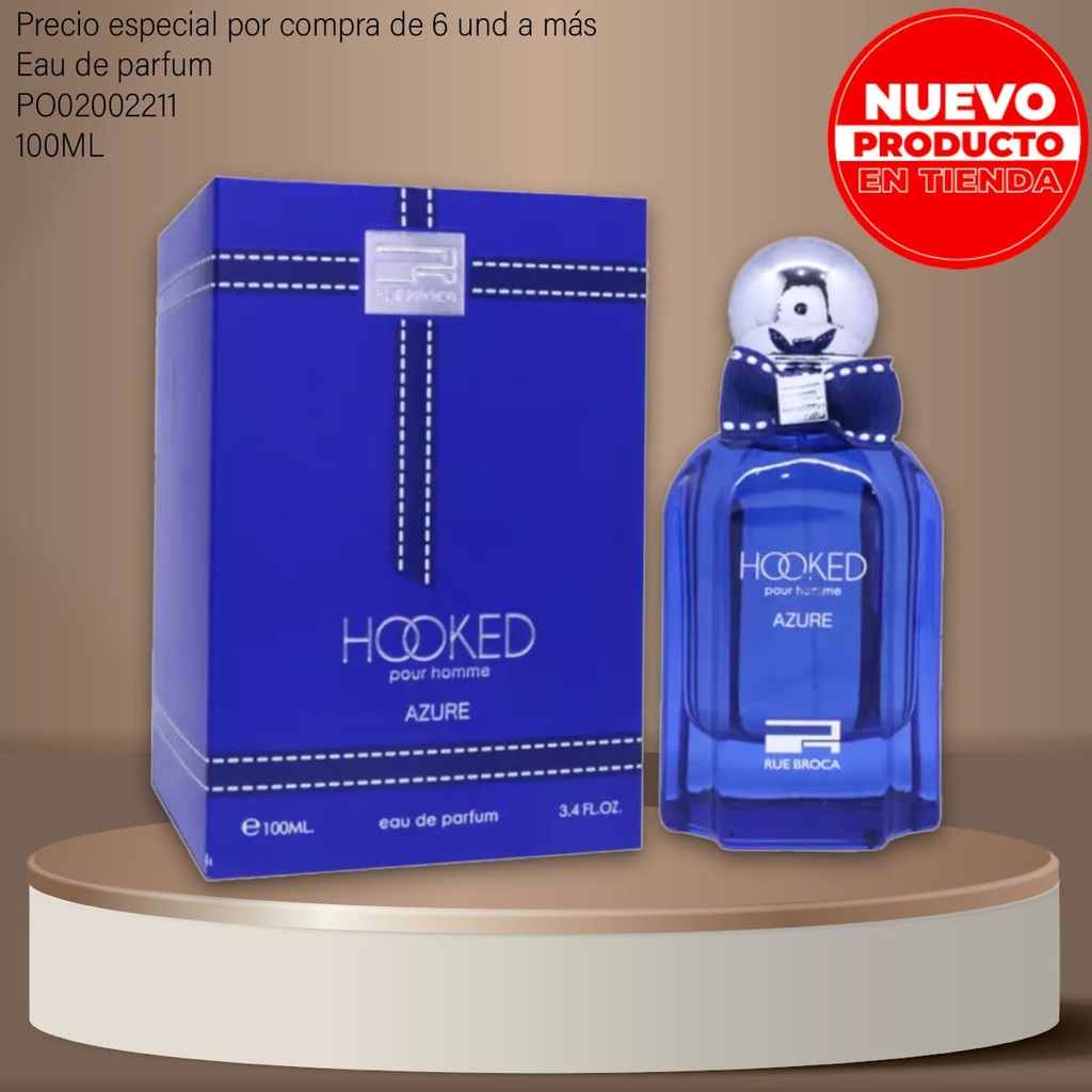 PERFUME ORIGINAL AFNAN RUE BROCA HOOKED POUR HOMME AZURE EDP SPRAY 100ML/3.4