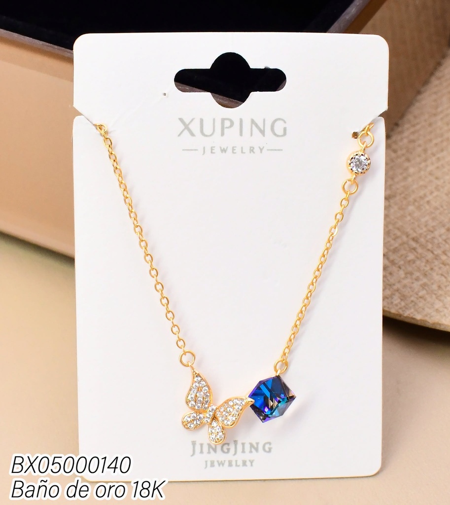 CADENA BAÑO DE ORO 18K. MARIPOSA/ZIRC CD. TORNASOL A00718951(XL230926)