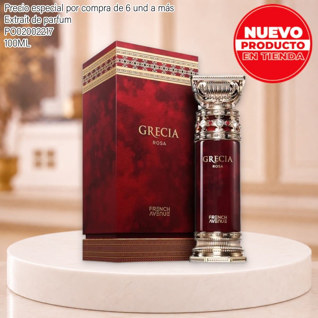 PERFUME ORIGINAL GRECIA ROSA EDP 100ML/3.4 FRENCH AVENUE BY FRAGRANCE WORLD