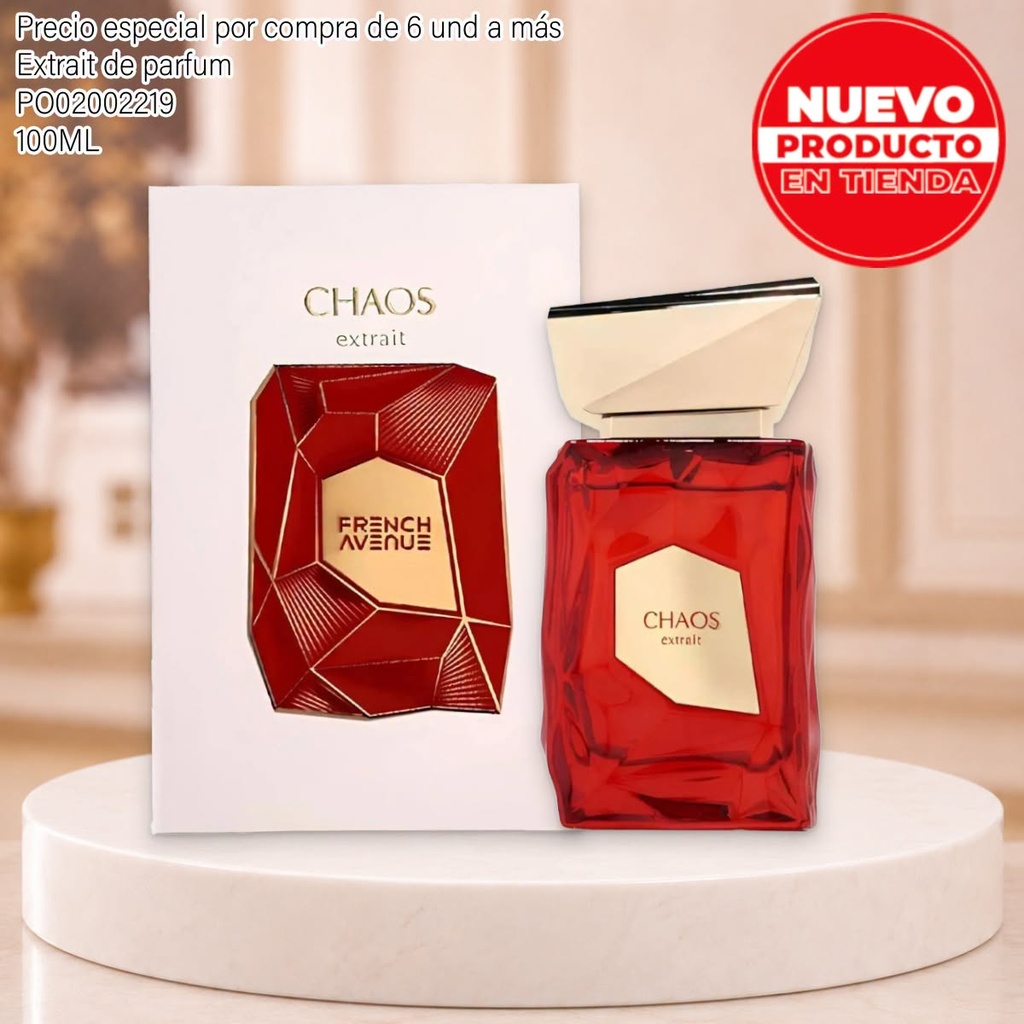 PERFUME ORIGINAL CHAOS EXTRAIT BY FRENCH AVENUE EDP 100 ML/3.4