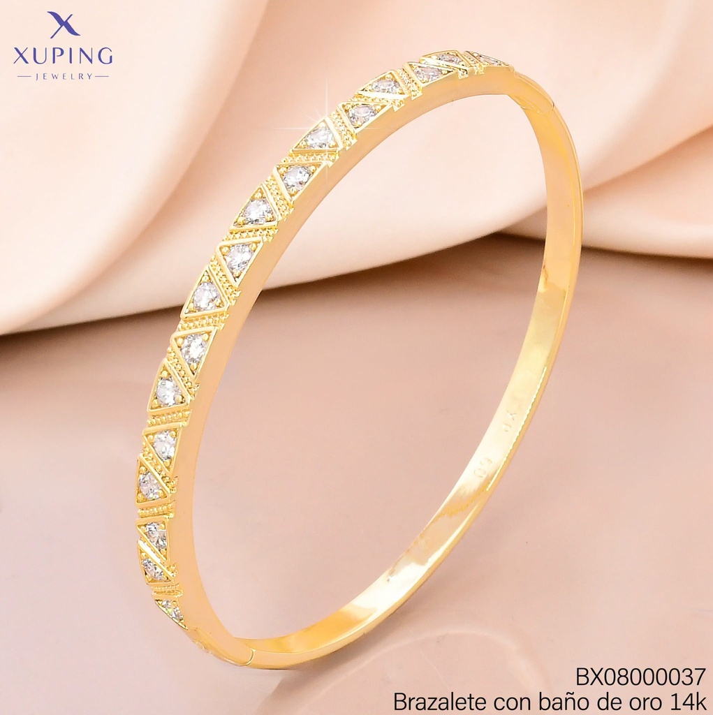 BRAZALETE BAÑO DE ORO 14K. TRIANGULOS X000013758 27AGOS(XP)