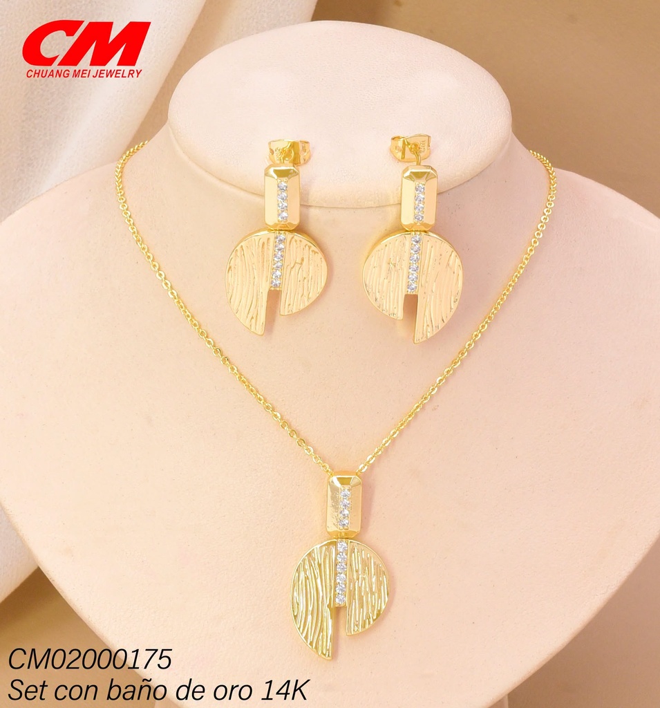 SET BAÑO DE ORO BAÑO DE ORO 14K.  RECT/CIRC. IRREG./LINEA ZIRC. CENTRO (27A)