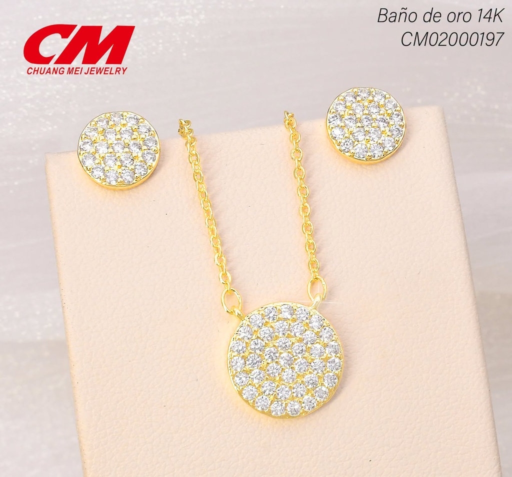 SET BAÑO DE ORO 14K. CIRC. ZIRC GT-05300007 (27A)