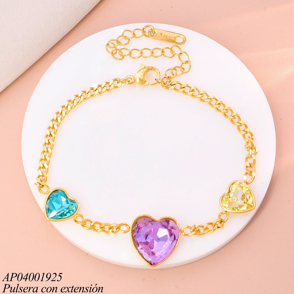 PULSERA 3 CORAZONES ZIRC.COL.KB216180-SP (KS26)