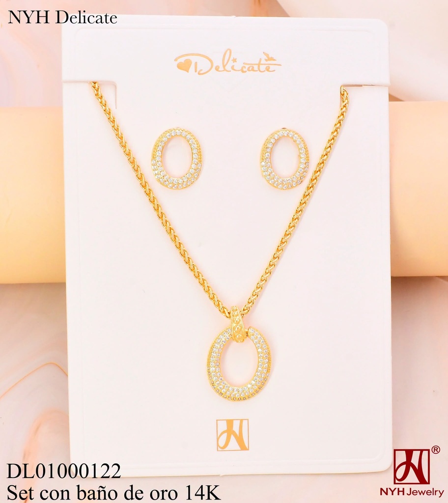 SET BAÑO DE ORO 14K."0" ZIRCONIAS WD5605A MR (OC.)