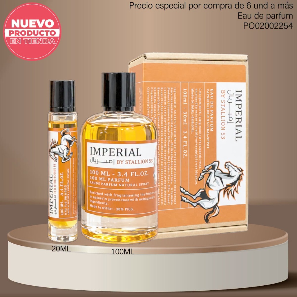 ESTUCHE PERFUMES 2PCS IMPERIAL BY STALLION 53 UNISEX 100ML + 20ML EDP