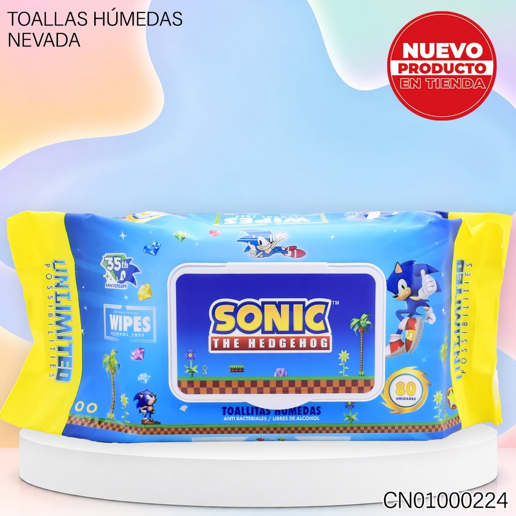 TOALLAS HUMEDAS INFANTIL SEGA SONIC 80PZA SG92477
