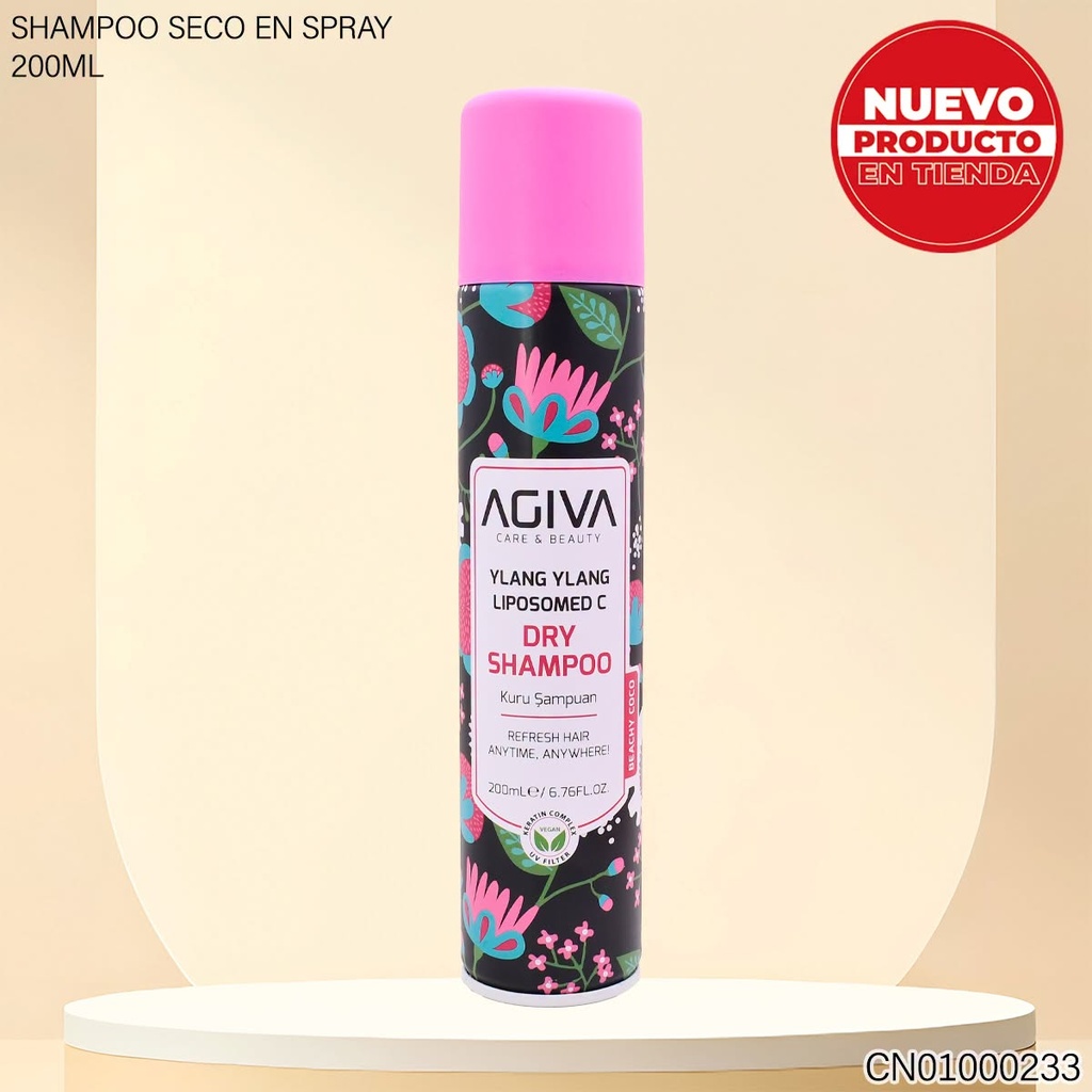 SHAMPOO EN SECO AGIVA 200ML YLANG YLANG LIPOSOMED C 4118