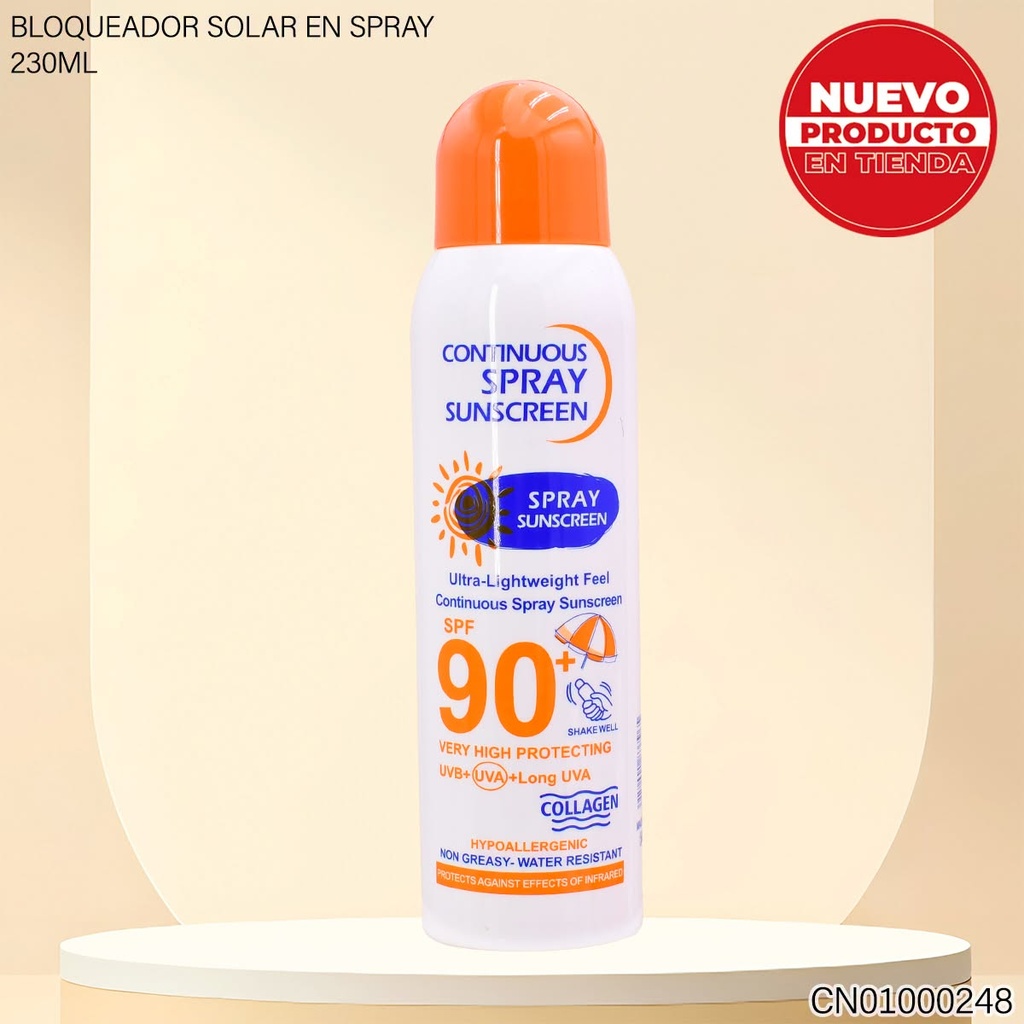 BLOQUEADOR SOLAR SPRAY 230ML 90SPF 7965