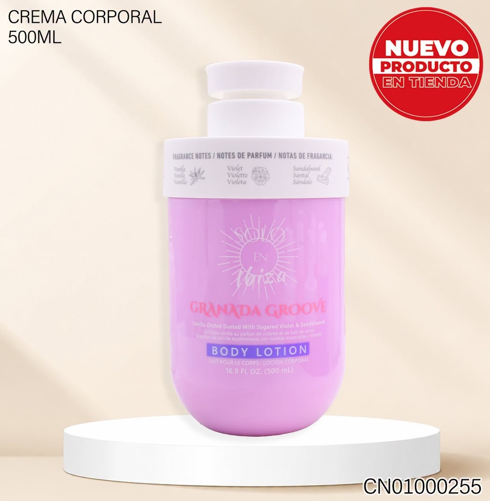 CREMA CORPORAL SOLO EN IBIZA 500ML GRANADA GROOVE 60715