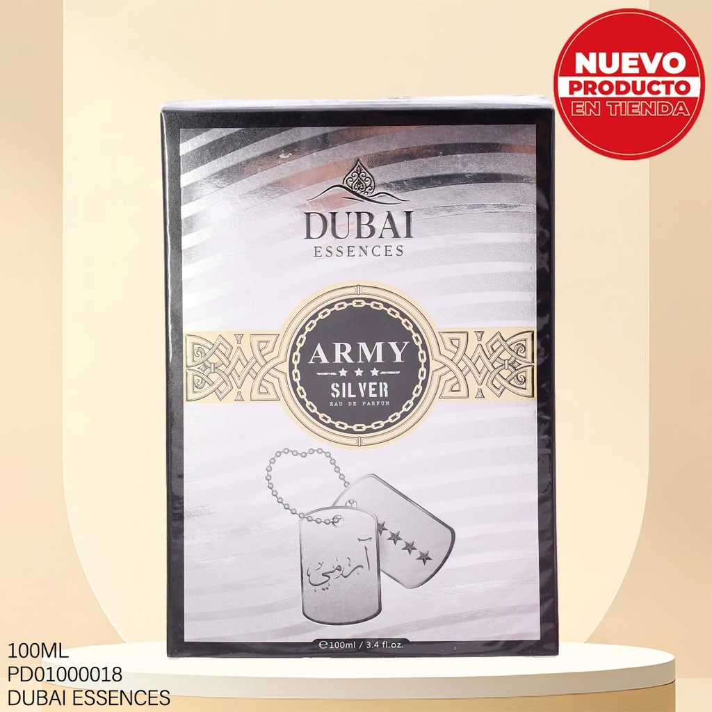 PERFUME DUBAI ESSENCES ARMY SILVER 100ML DB092216