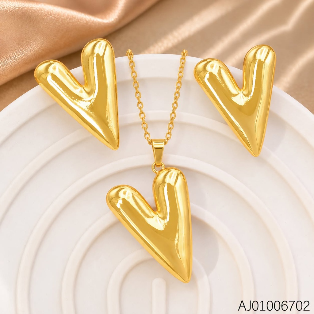 SET CORAZON LISO ALARGADO SA1323-143 (INV526)