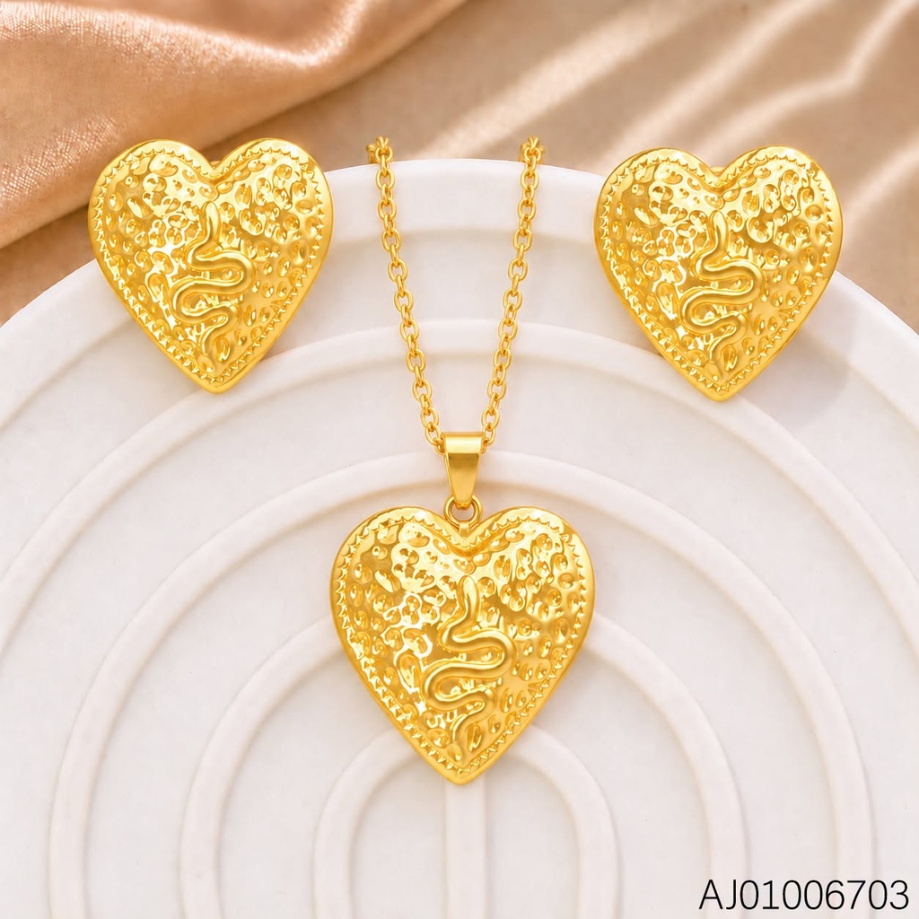 SET CORAZON PUNTEADO/SERPIENTE CENTRO SA1333-143 (INV526)