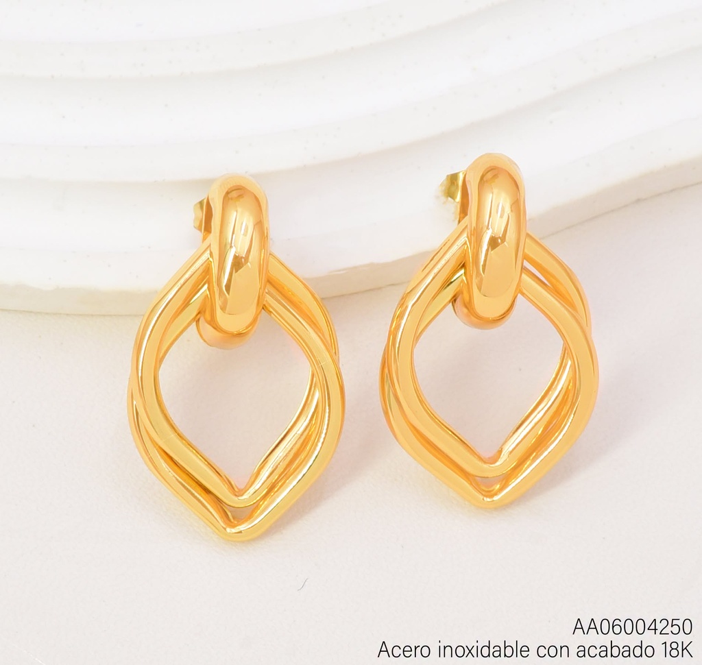 ARETES RB. ENTRE ACERO INOX. ACABADO 18K (2V26)
