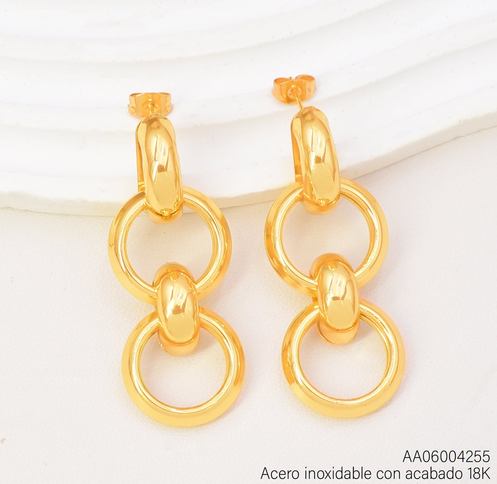 ARETES RB. ENTRE ACERO INOX. ACABADO 18K (2V26)