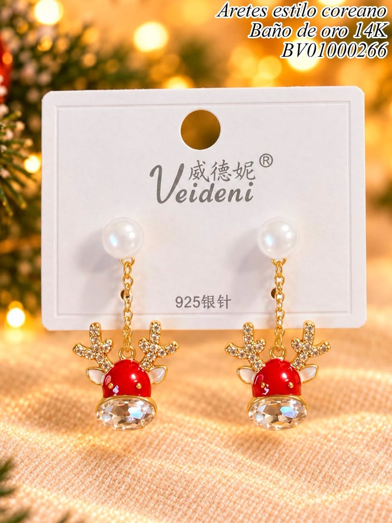 ARETES BAÑO DE ORO 14K. RENO ZIRCONIAS EH-3217 (2VEI211026)