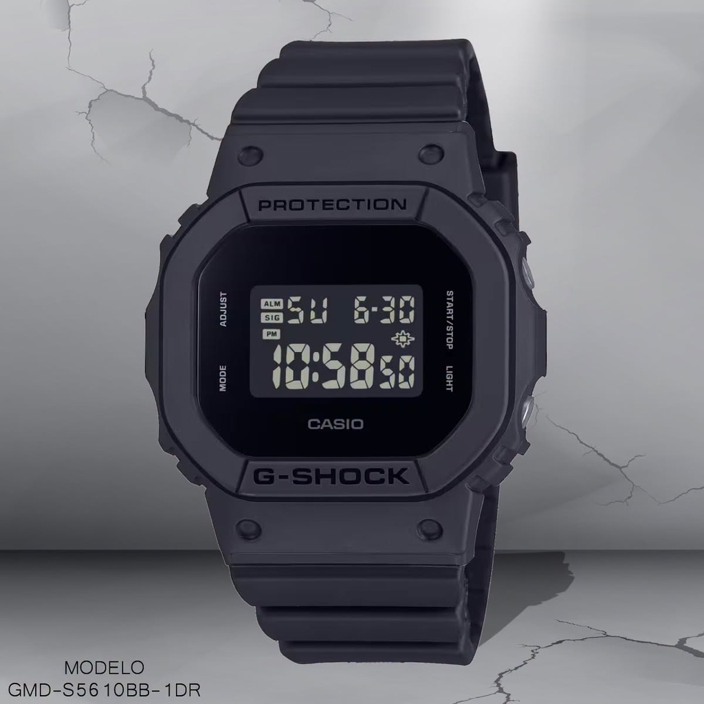 RELOJ CASIO G-SHOCK DIGITAL CAB. GMD-S5610BB-1DR (3523) RESINA NEGRA.
