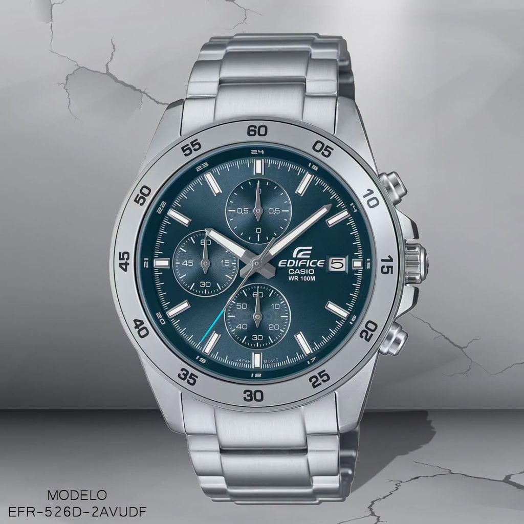 RELOJ CASIO EDIFICE ANALOGO CAB. EFR-526D-2AVUDF (5345) METAL PLAT.