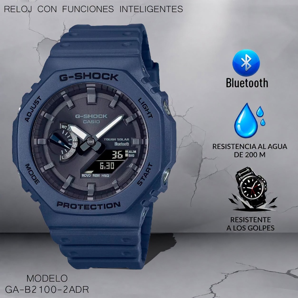 RELOJ CASIO G-SHOCK ANA/DIG. CAB. GA-B2100-2ADR  (5789) RESINA AZUL.