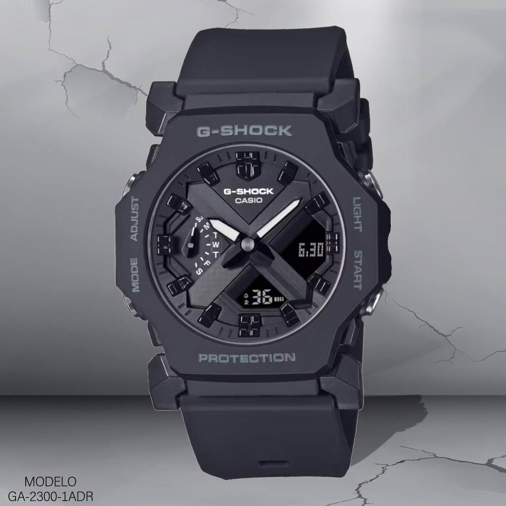 RELOJ CASIO G-SHOCK ANA/DIG. CAB. GA-2300-1ADR (5725) RESINA NEGRA.
