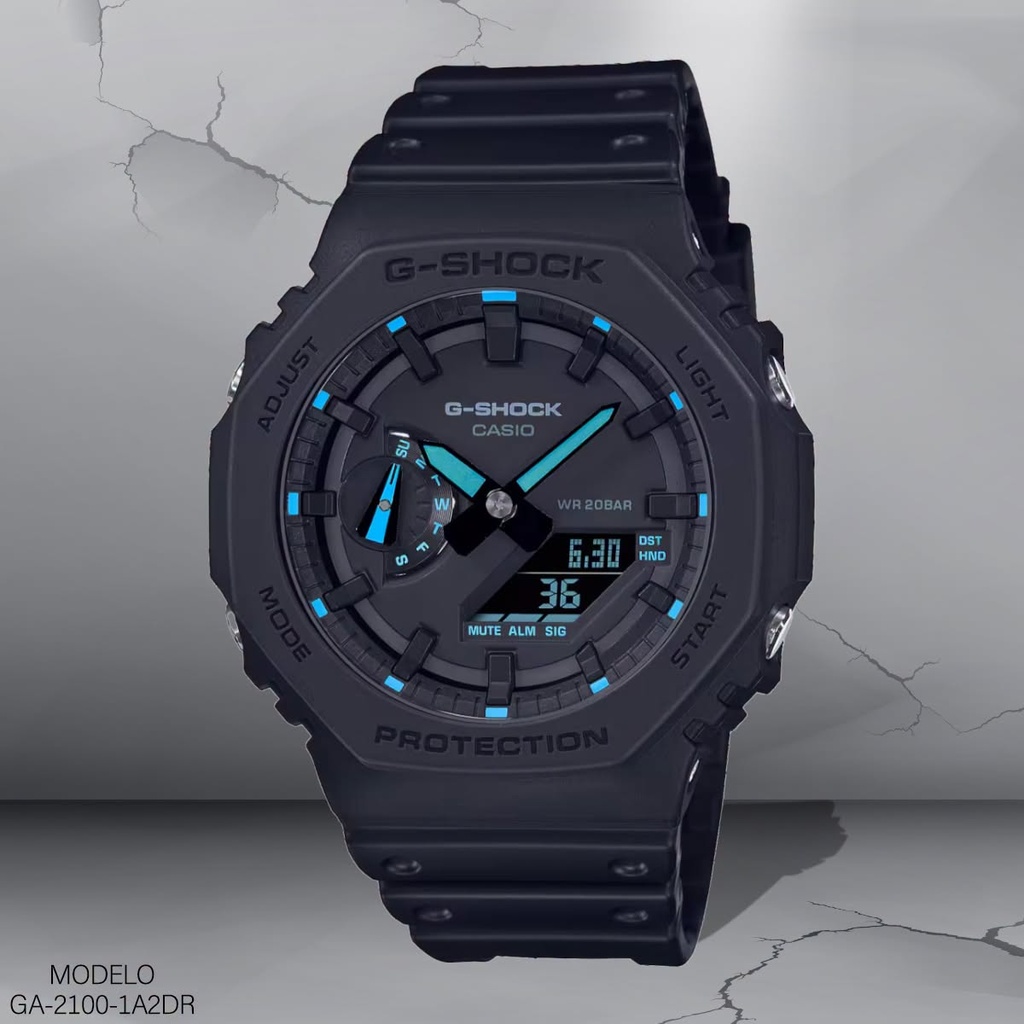 RELOJ CASIO G-SHOCK ANA/DIG. CAB. GA-2100-1A2DR (5611) RESINA NEGRA.