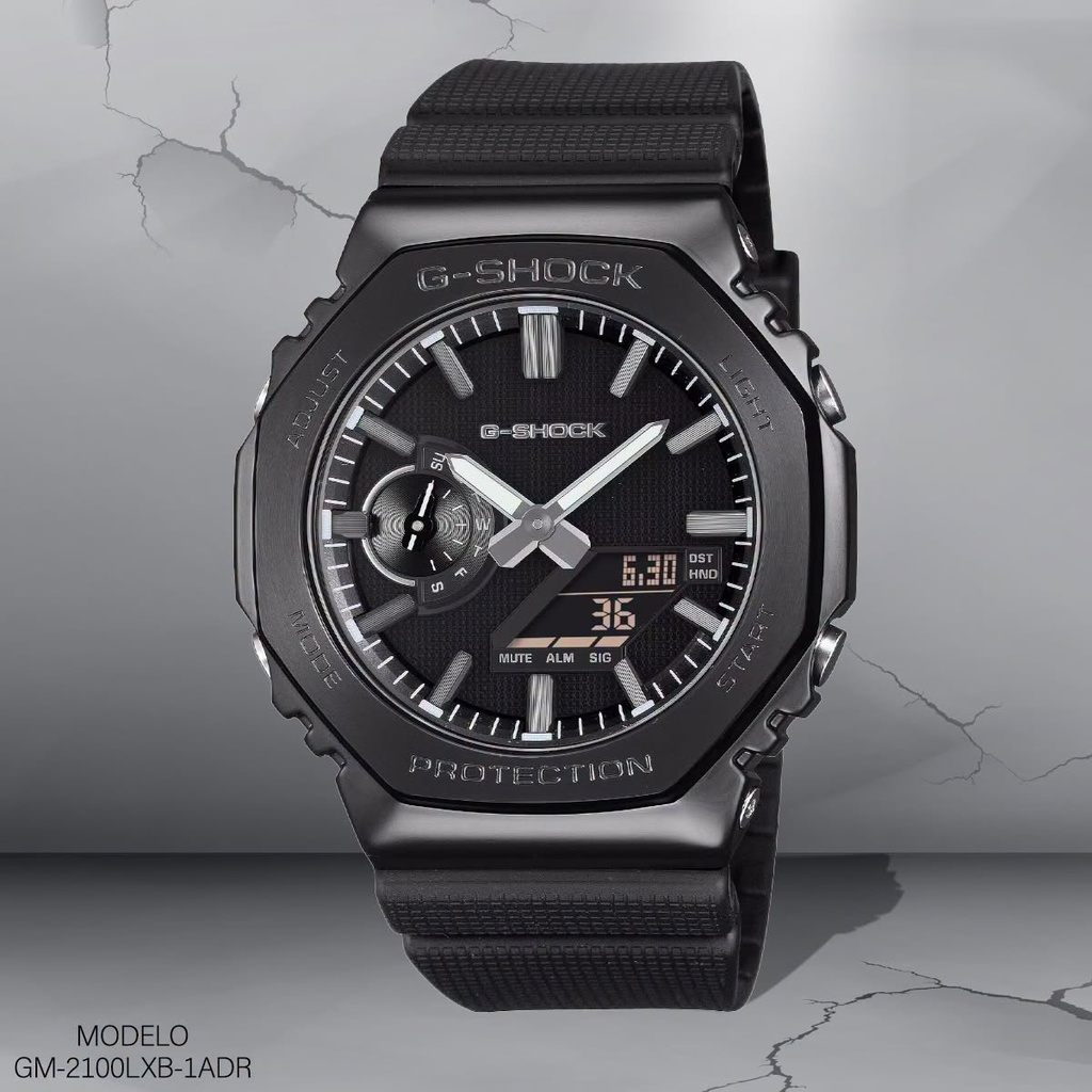 RELOJ CASIO G-SHOCK ANA/DIG. CAB. GM-2100LXB-1ADR (5611) RESINA NEGRA.