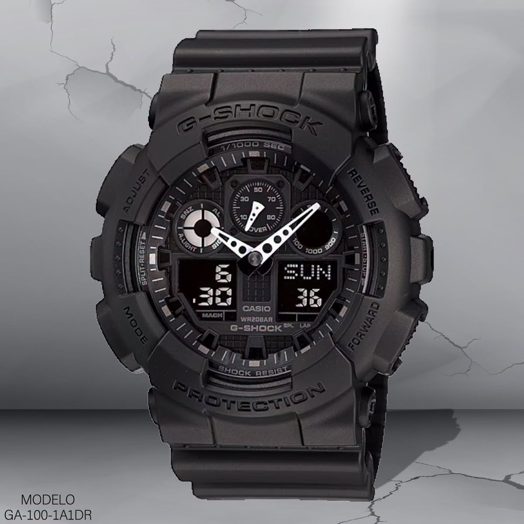 RELOJ CASIO G-SHOCK ANA/DIG. CAB. GA-100-1A1DR (5081) RESINA NEGRA