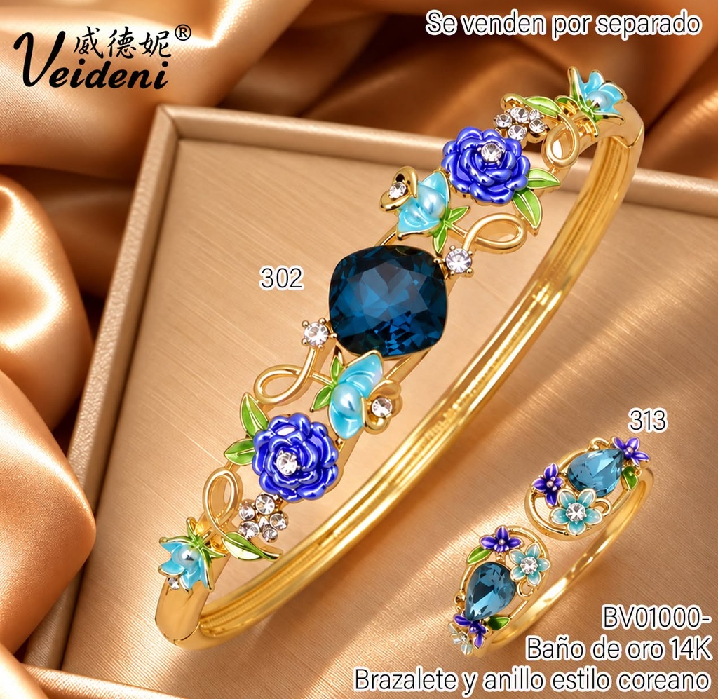 ANILLO BAÑO DE ORO 14K.EXTREMOS ABIERTOS ZIRC.AZUL JZ-301 (2VEI211026)