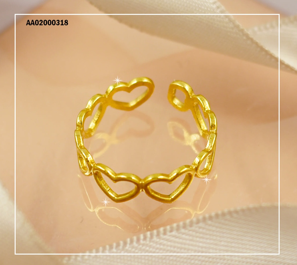 ANILLO ABIERTO DE CROQUIS CORAZONES
