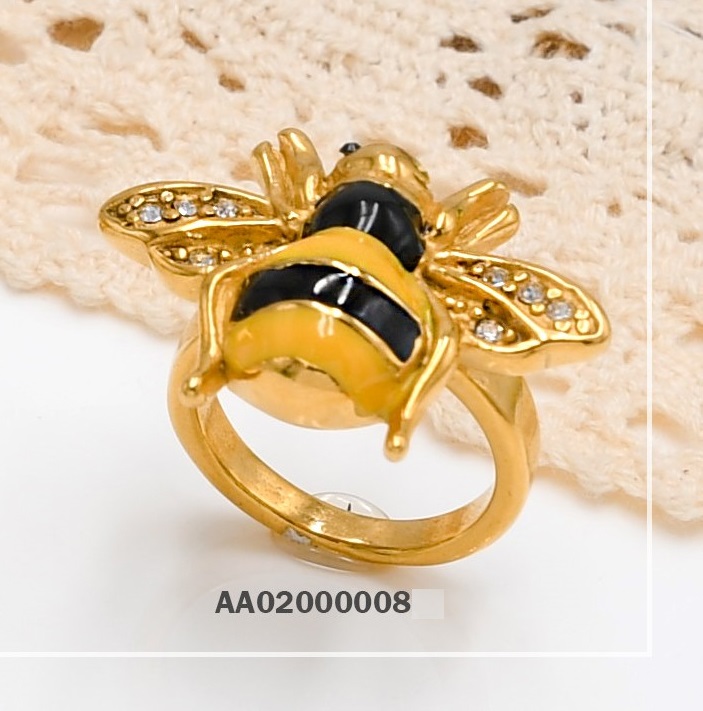 ANILLO ACERO ABEJA REINA