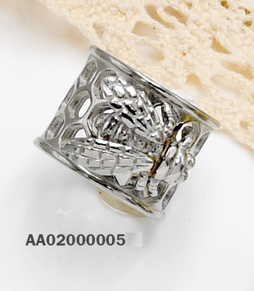 ANILLO ACERO HOYOS HEXAGONALES MOSCA