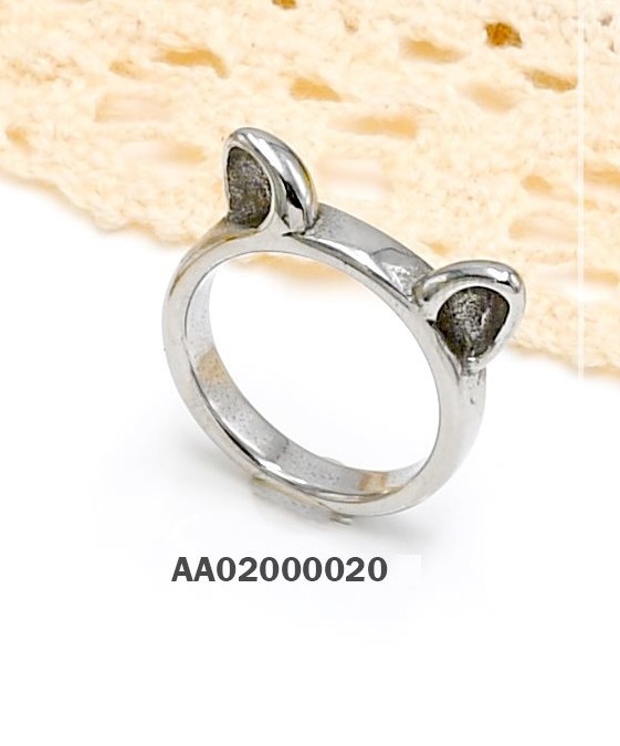 ANILLO ACERO OREJAS PLATEADO